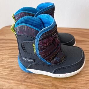Merrell Roam Free Baby Snow Boots Unisex Size 4.5 navy blue